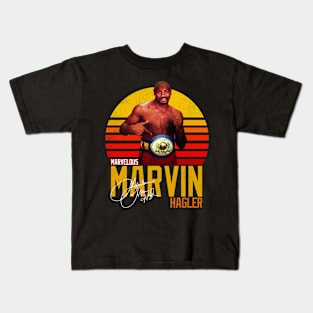 Marvelous Marvin Hagler Boxing Legend Signature Vintage Retro 80s 90s Bootleg Rap Style Kids T-Shirt